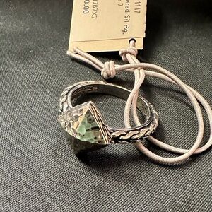 John Hardy NWT silver hammered ring size 7 box and pouch new - Christmas gift